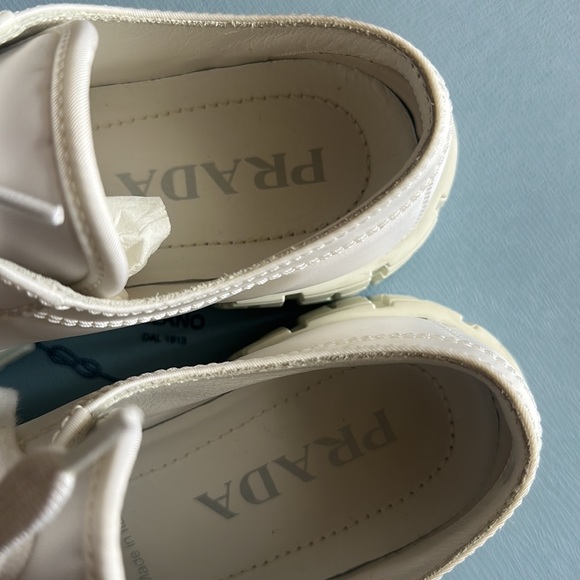 Platform Prada sneakers. Double Wheel nylon gabardine. White, women size 36 US 6 - Picture 4 of 6